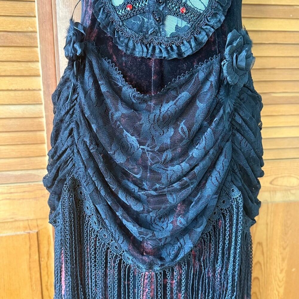 Devil Fashion Gothic Victorian Vampire Vkei Murderous Intents Velvet Dress - Picture 5 of 17